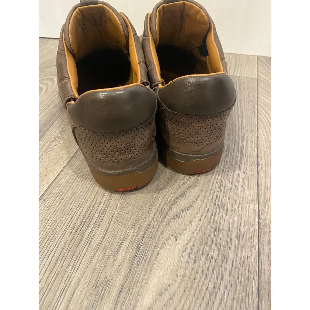 Kizik Fast Mens Size 10.5 Hands Free Brown Leather Slip On Shoes, Casual Comfort